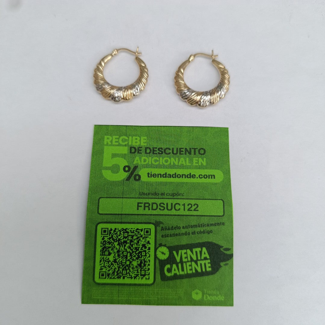 ARETES PAR ORO,ORO COMBINADO 14 K 2,60 GRMS (SEMINUEVO)