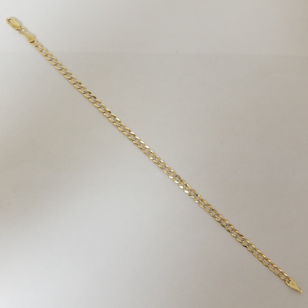 PULSERAS BARBADA DIAMANTADA ORO 14K 21 CM 3.6 GR (NUEVO)