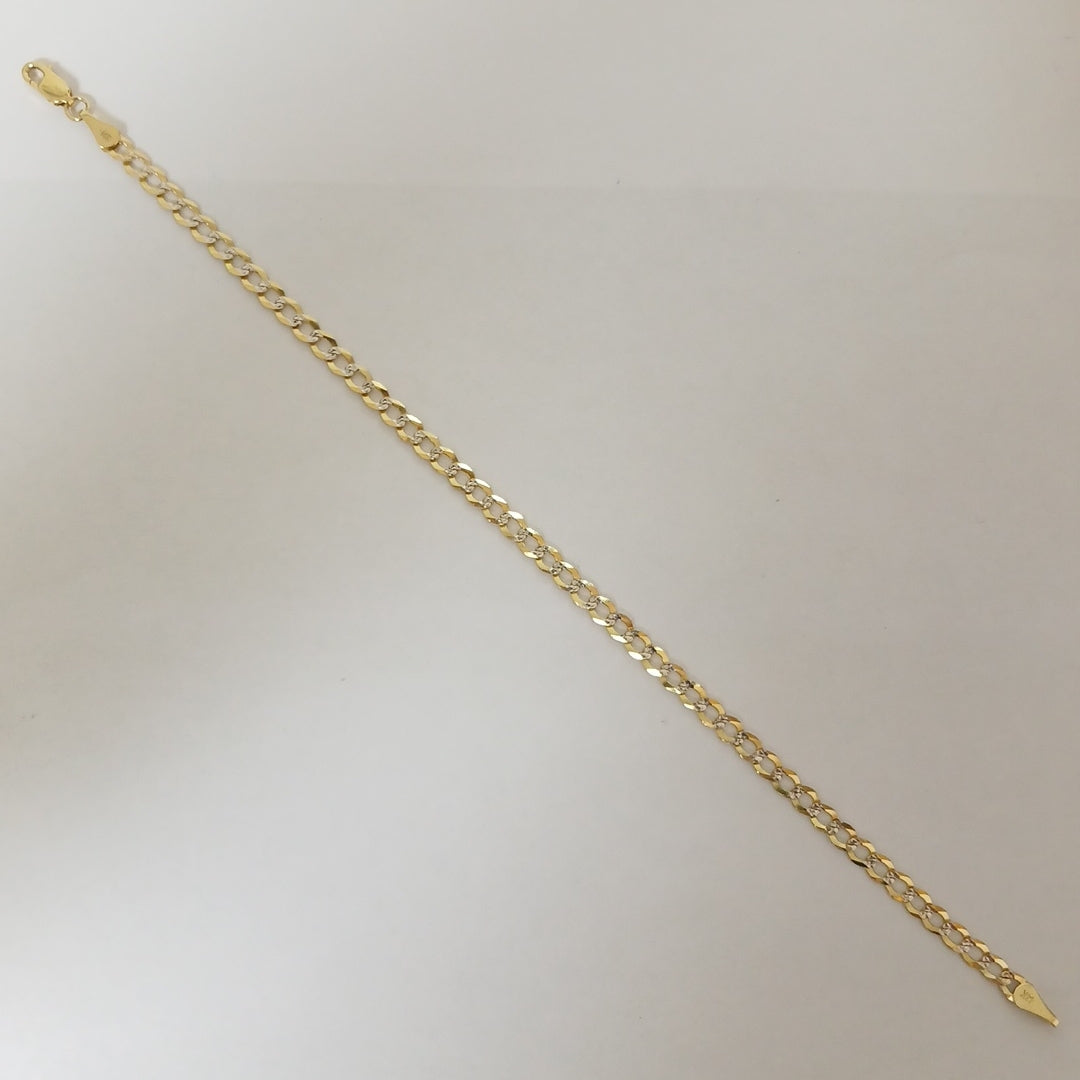 PULSERAS BARBADA DIAMANTADA ORO 14K 21 CM 3.6 GR (NUEVO)