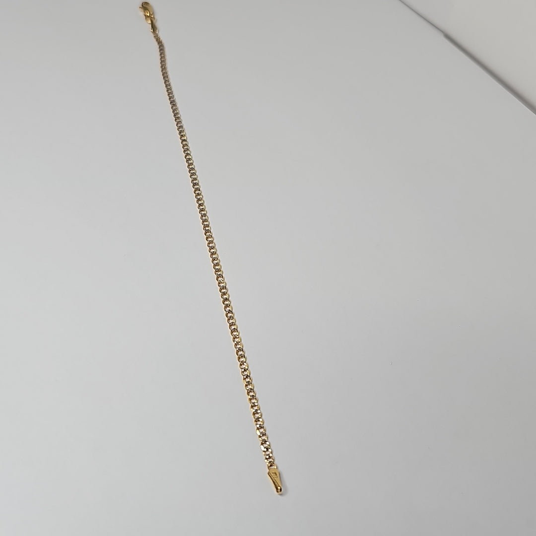 PULSERAS BARBADA DIAMANTADA ORO 14K 18 CM 2.1 GR (NUEVO)