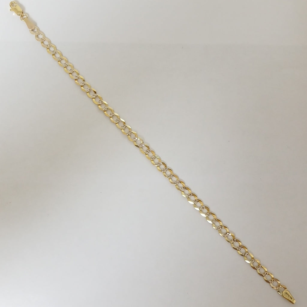 PULSERAS TEJIDO BARBADA DIAMANTADA ORO 14K 21 CM 4.9 GR (NUEVO)