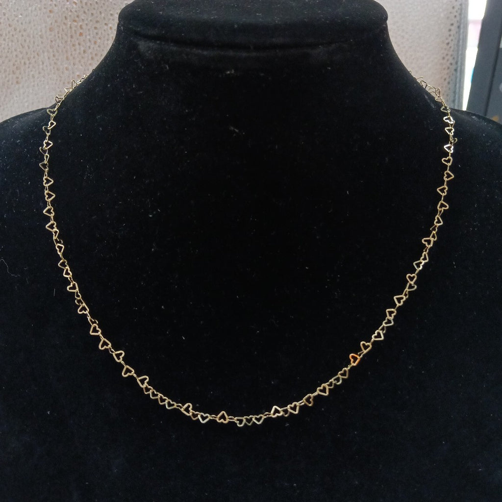CADENAS TEJIDO CORAZONES ORO 10K 50 CM 2.5 GR (NUEVO)