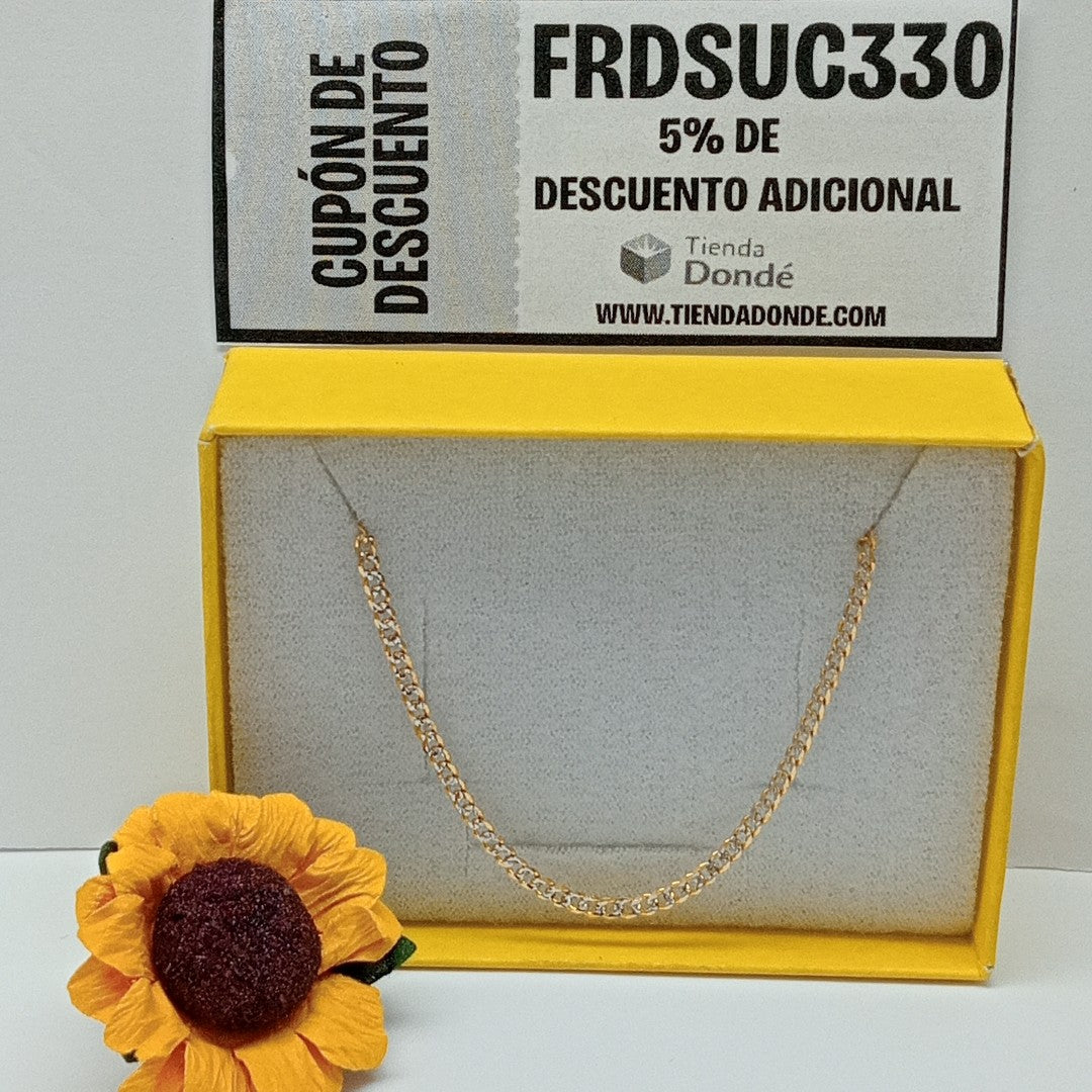 PULSERAS BARBADA DIAMANTADA ORO 14K 18 CM 2.4 GR (NUEVO)