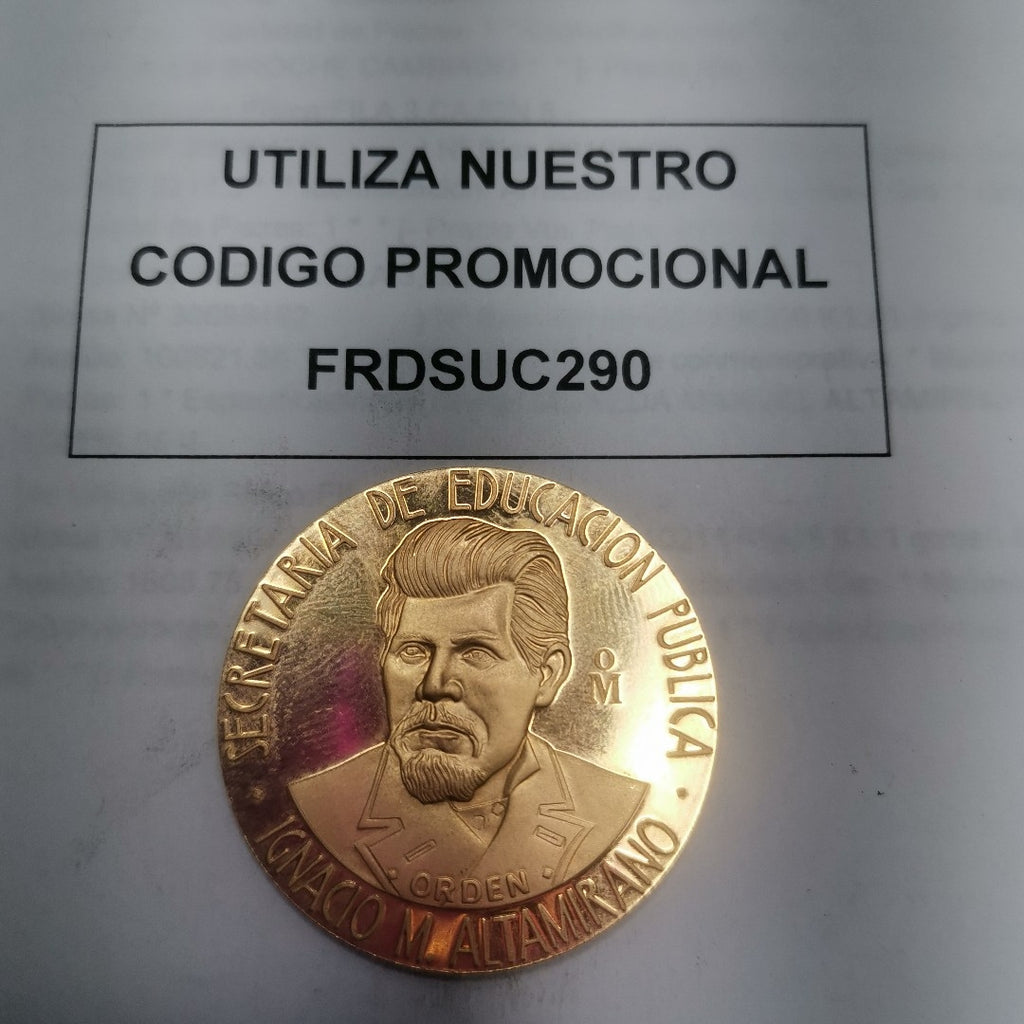 K1 41.9 GRMS 21 K IDENTIFICACIÓN MEDALLA CONMEMORATIVA MATERIALES ORO (SEMINUEVO)