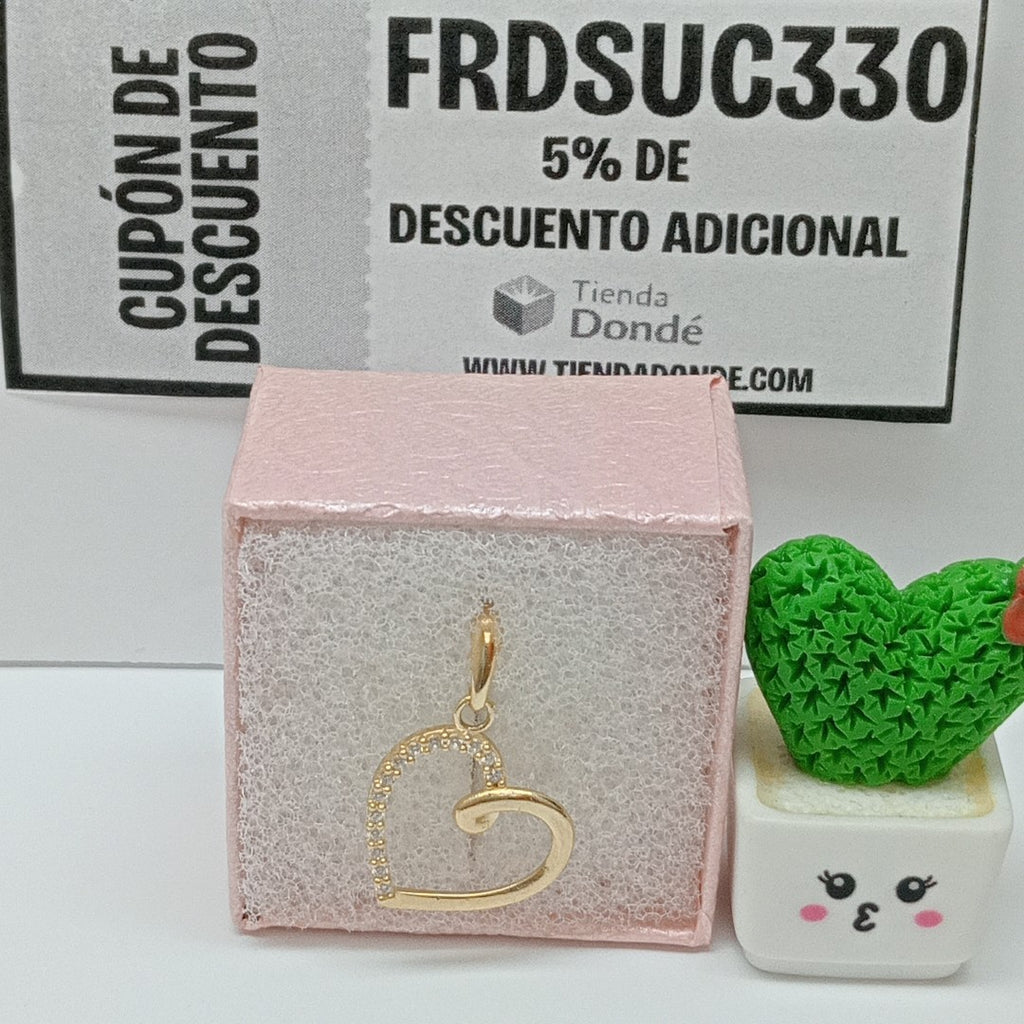 DIJES CORAZON C/CIRCONIA ORO 10K 1.4 GR (NUEVO)