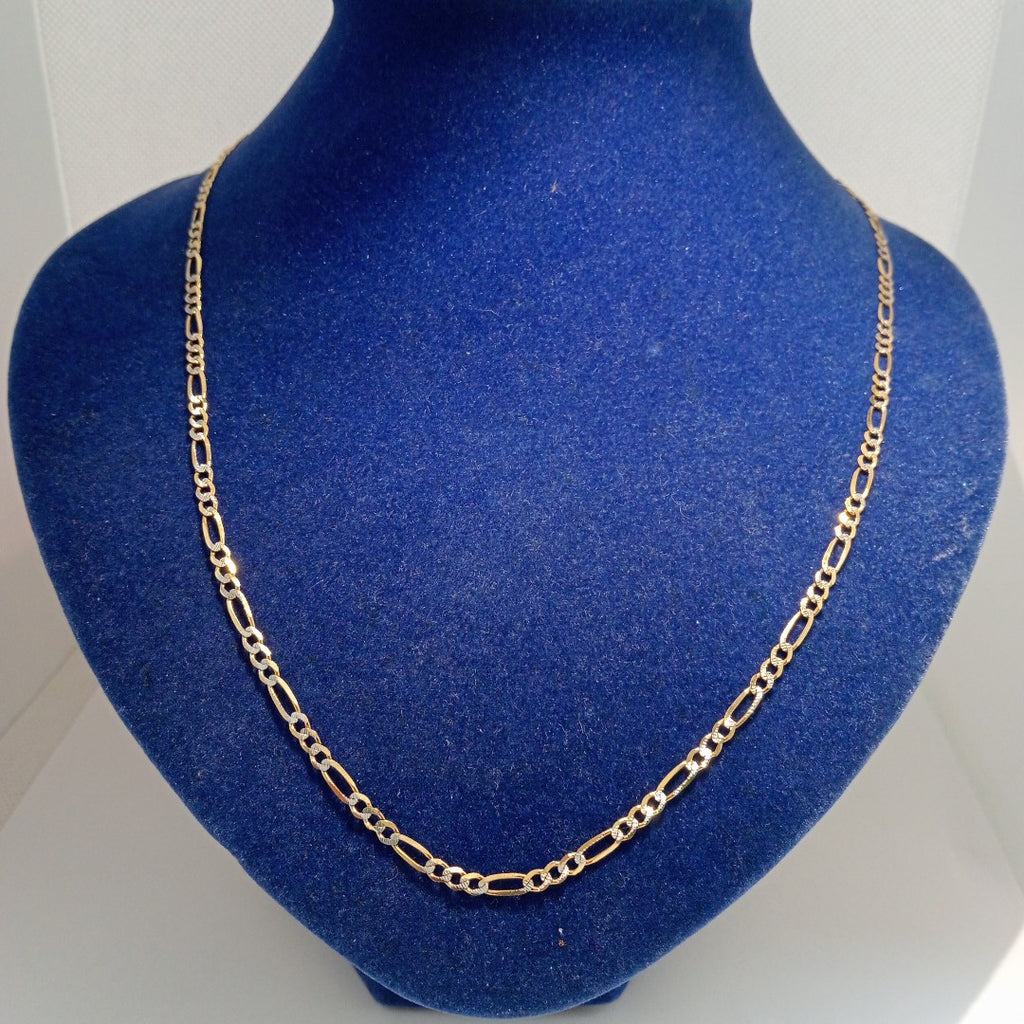 CADENAS TEJIDO 3X1 DIAMANTADO ORO 10K 55 CM 6 GR (NUEVO)