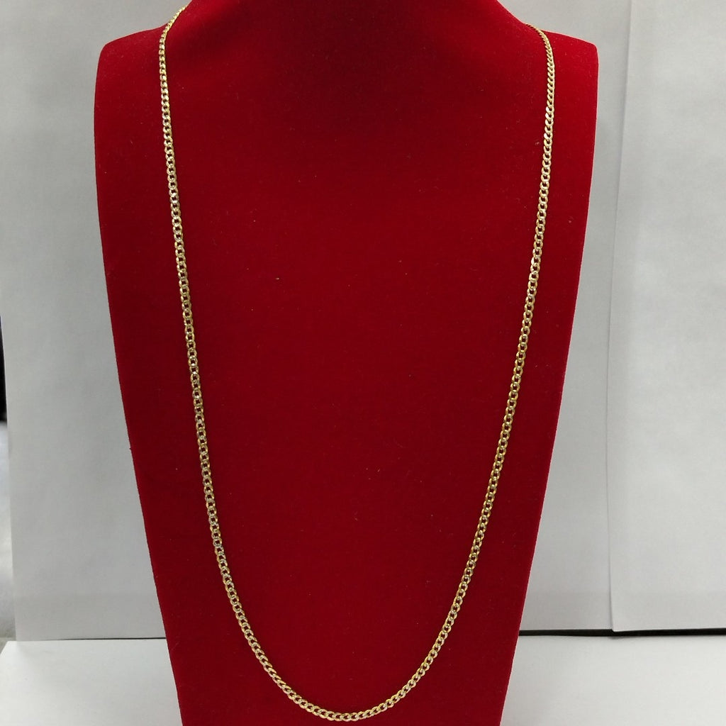 CADENAS BARBADA DIAMANTADA ORO 14K 60 CM 6.1 GR (NUEVO)