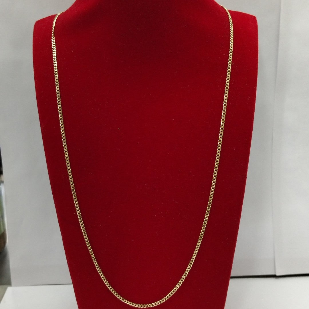 CADENAS TEJIDO BARBADA ORO 10K 60 CM 4.2 GR (NUEVO)