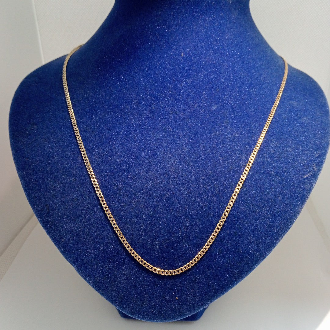CADENAS BARBADA DIAMANTADA ORO 14K 55 CM 5.8 GR (NUEVO)
