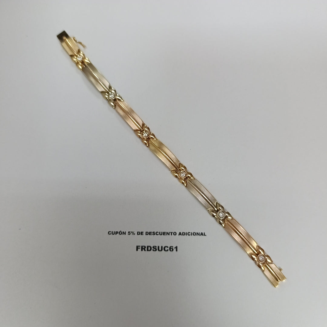 PULSERA ORO COMBINADO 14 K 19,00 GRMS (SEMINUEVO)
