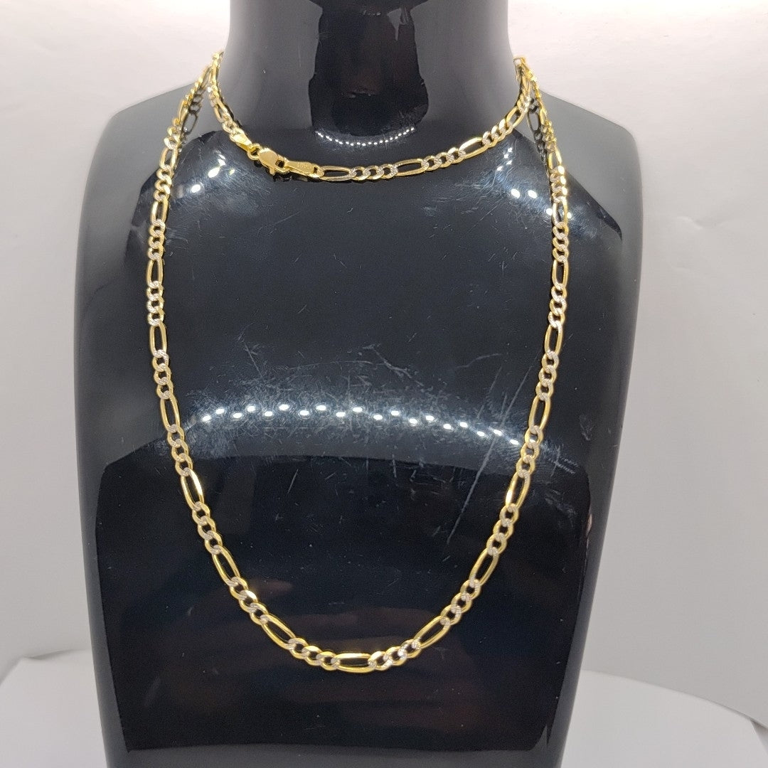 CADENAS TEJIDO 3X1 DIAMANTADO ORO 10K 60 CM 7 GR (NUEVO)