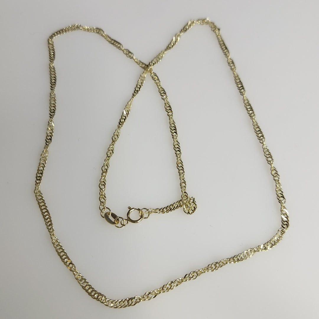 CADENAS TEJIDO MEDIO TORZAL ORO 10K 50 CM 3.8 GR (NUEVO)
