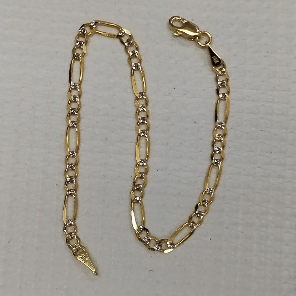 PULSERAS 3X1 DIAMANTADA ORO 14K 18 CM 3 GR (NUEVO)