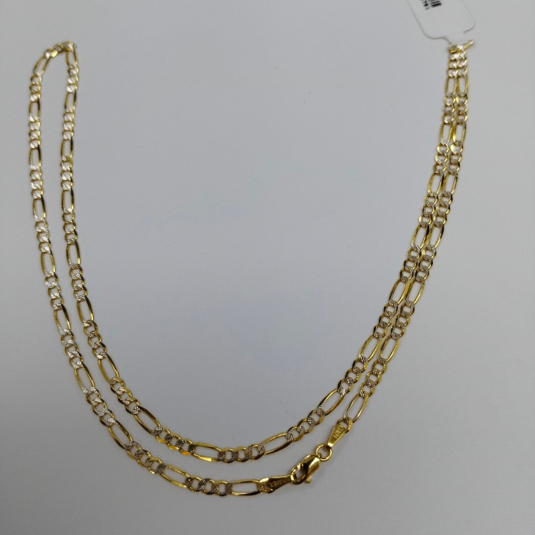 CADENAS TEJIDO 3X1 DIAMANTADO ORO 10K 55 CM 6.3 GR (NUEVO)