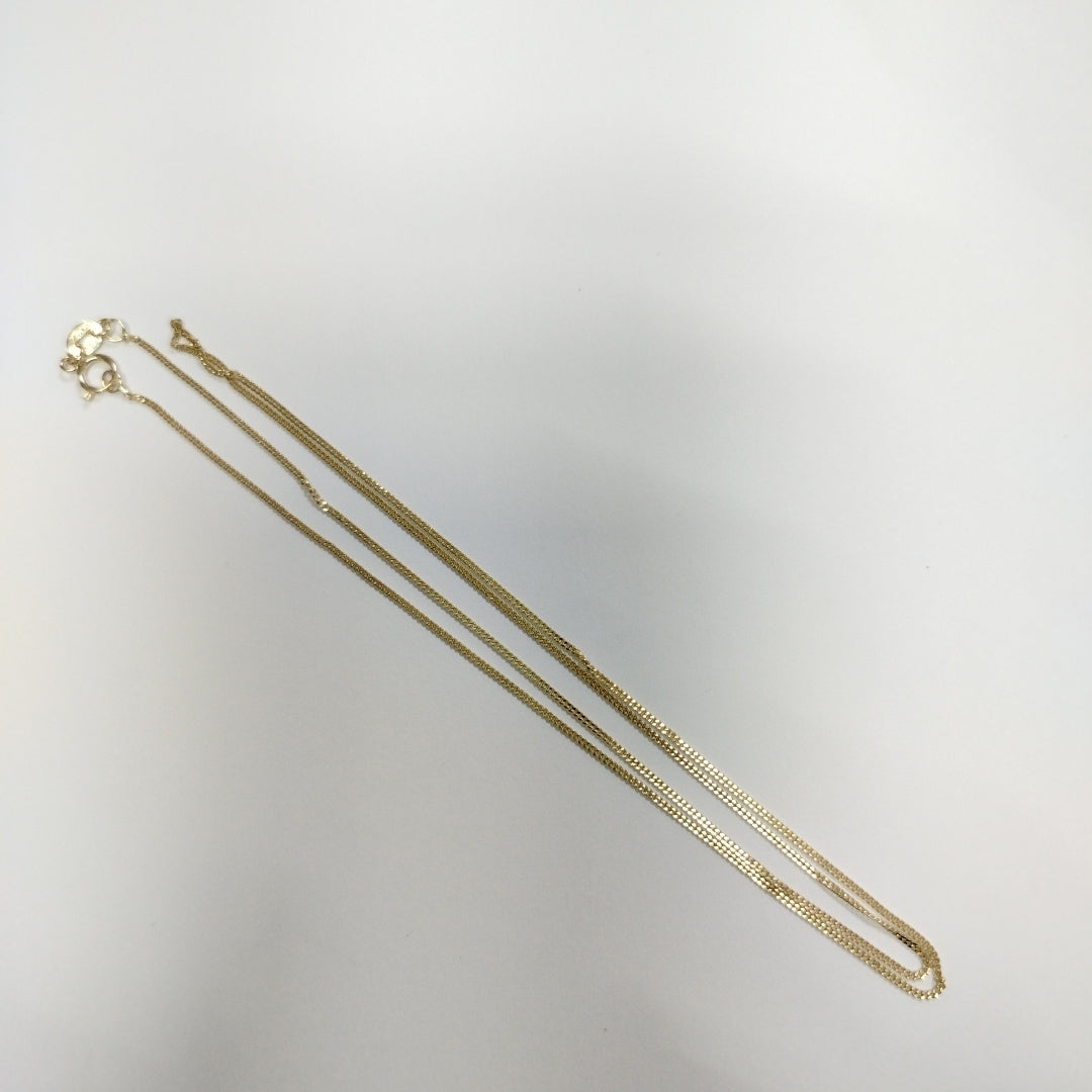 CADENAS TEJIDO BARBADA ORO 10K 55 CM 1.8 GR (NUEVO)
