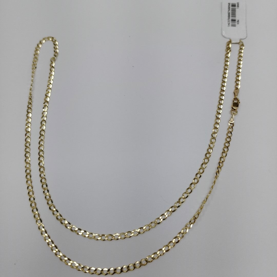CADENAS TEJIDO BARBADA ORO 14K 60 CM 5.3 GR (NUEVO)