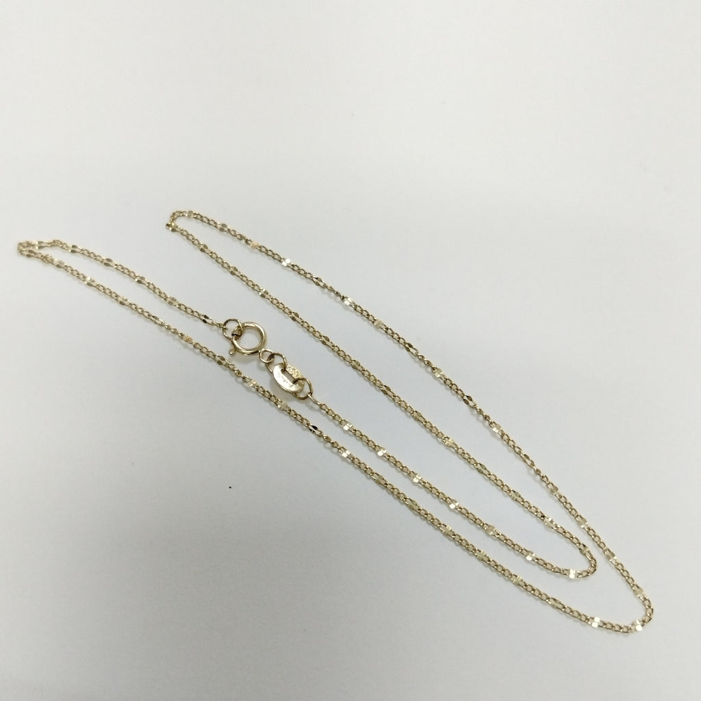 CADENAS TEJIDO FIGARO ORO 10K 40 A 45 CM 1.1 GR (NUEVO)
