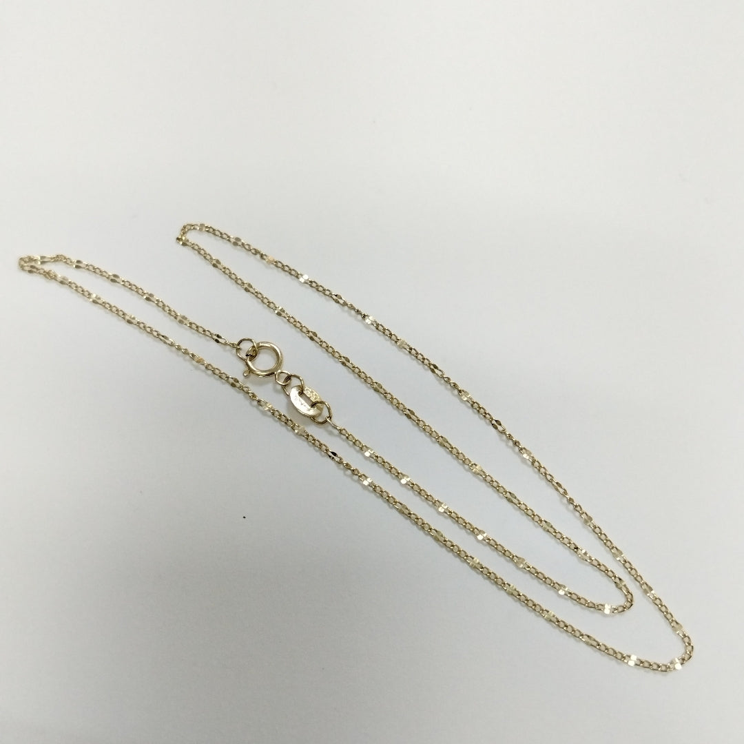 CADENAS TEJIDO FIGARO ORO 10K 40 A 45 CM 1.1 GR (NUEVO)
