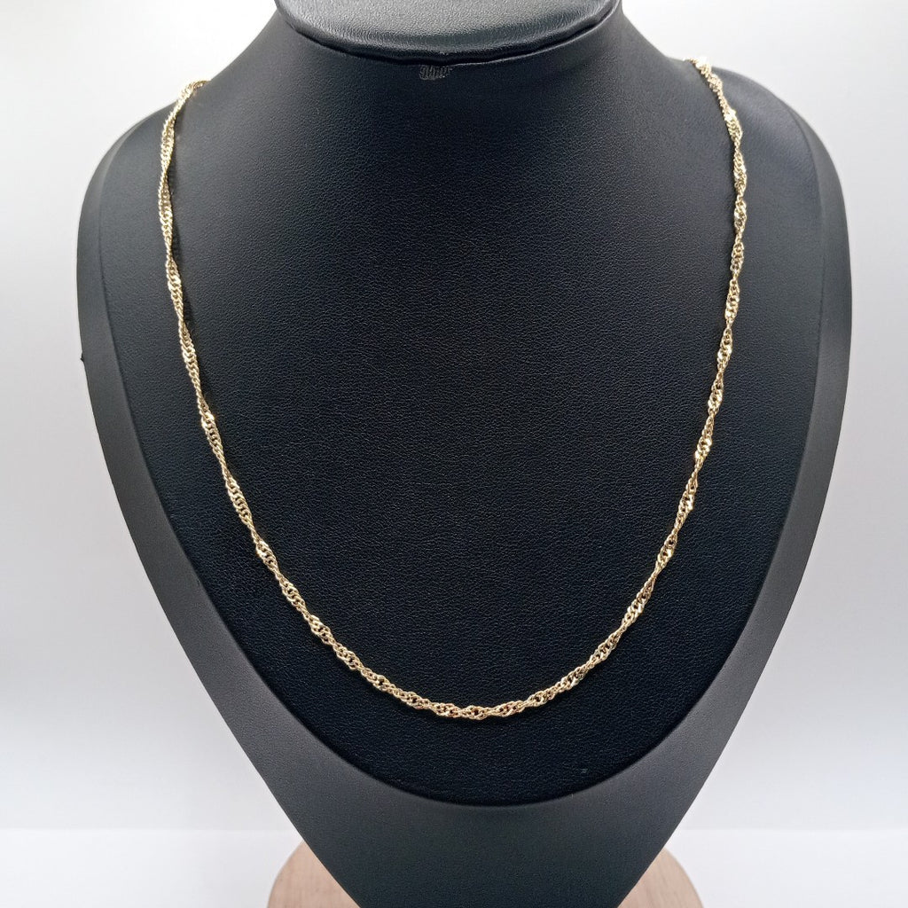CADENAS TEJIDO MEDIO TORZAL ORO 10K 50 CM 4 GR (NUEVO)
