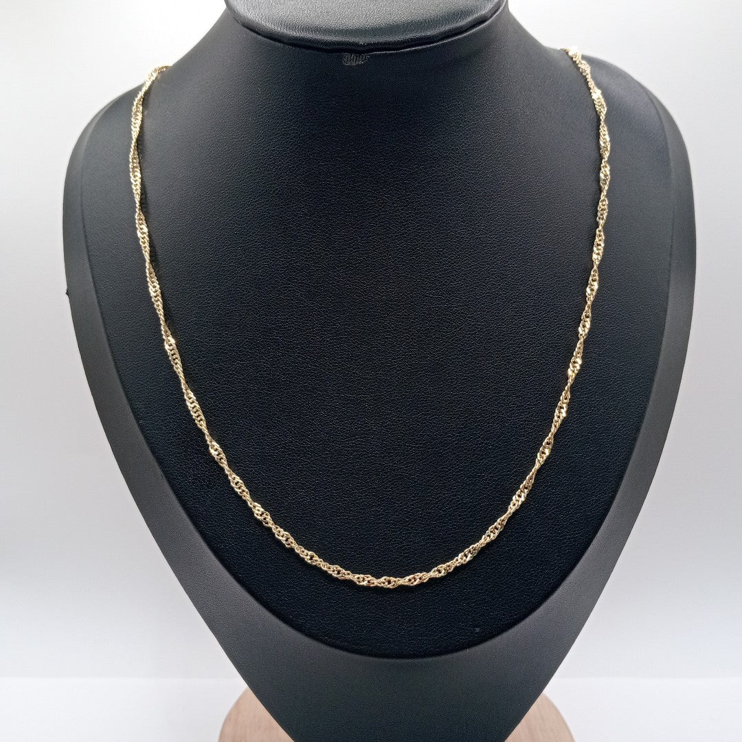 CADENAS TEJIDO MEDIO TORZAL ORO 10K 50 CM 4 GR (NUEVO)