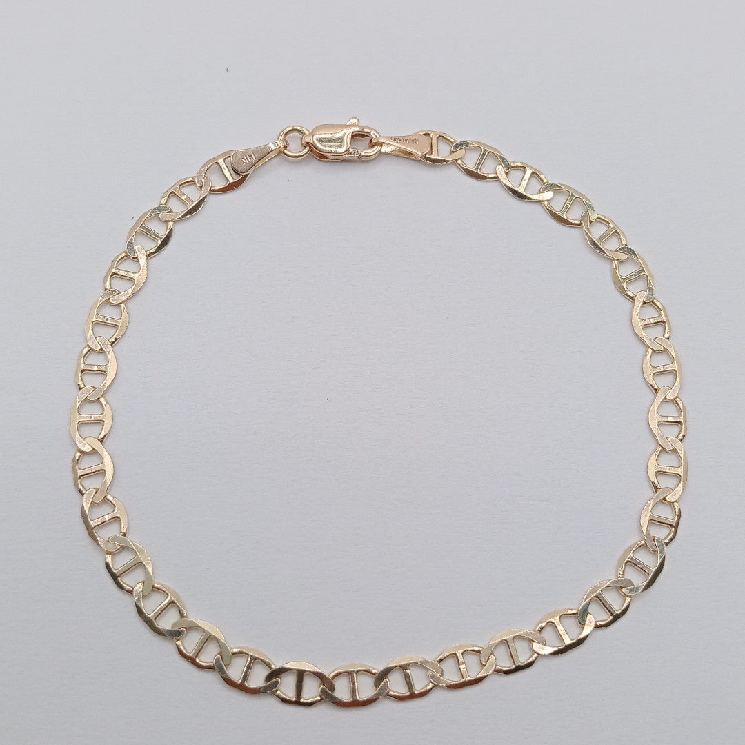 PULSERAS TEJIDO MARINERA ORO 14K 18 CM 2.9 GR (NUEVO)
