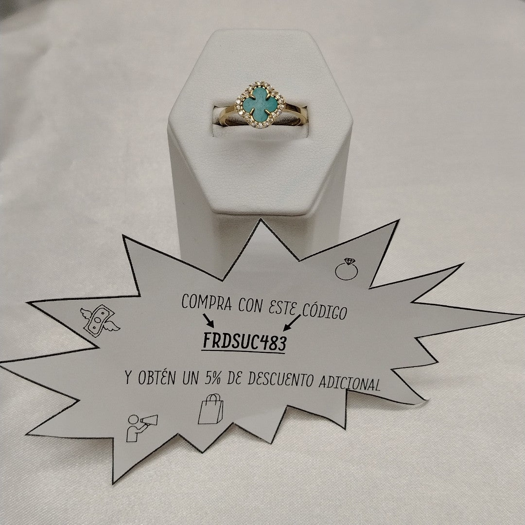 ANILLOS PIEDRA DE COLOR ORO 10K TALLA 8 2.4 GR (NUEVO)