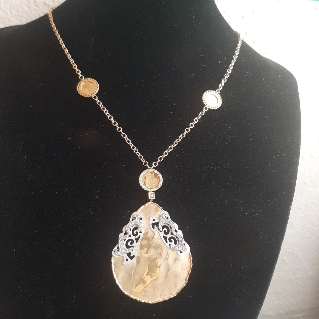 GARGANTILLA ORO, ORO BLANCO 14 K 12.1 GRMS (SEMINUEVO)