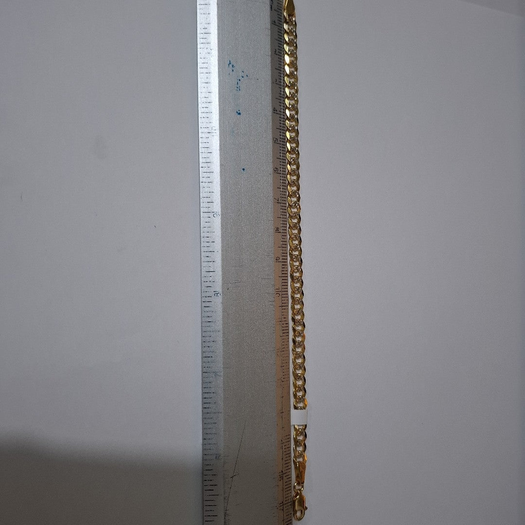 PULSERAS TEJIDO BARBADA DIAMANTADA ORO 14K 18 CM 6.8 GR (NUEVO)