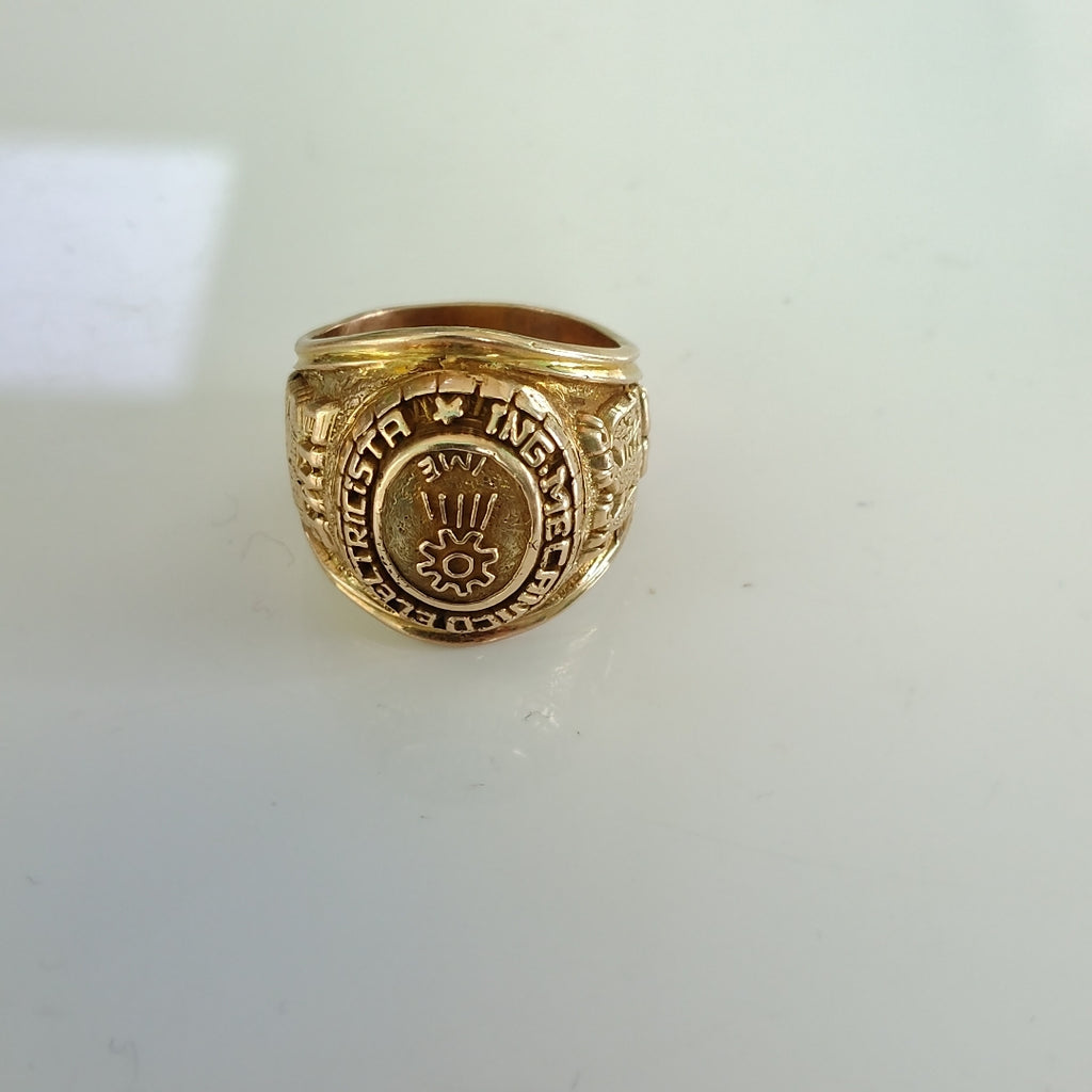ANILLO DE GRADUACIÓN ORO 10 K 18.5 GRMS (SEMINUEVO)