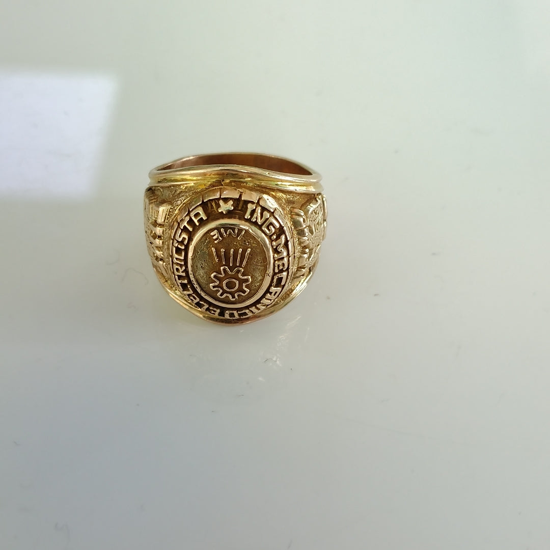 ANILLO DE GRADUACIÓN ORO 10 K 18.5 GRMS (SEMINUEVO)