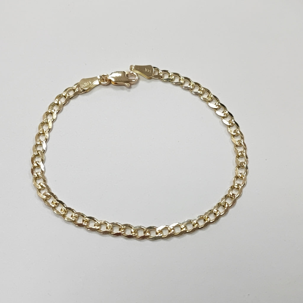 PULSERAS BARBADA ORO 14K 18 CM 4.6 GR (NUEVO)