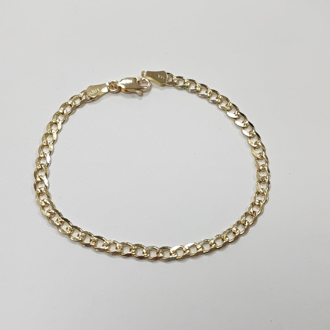 PULSERAS BARBADA ORO 14K 18 CM 4.6 GR (NUEVO)