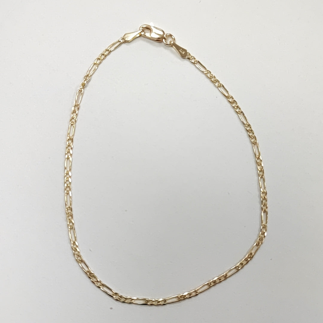 PULSERAS BARBADA ORO 14K 21 CM 1.7 GR (NUEVO)