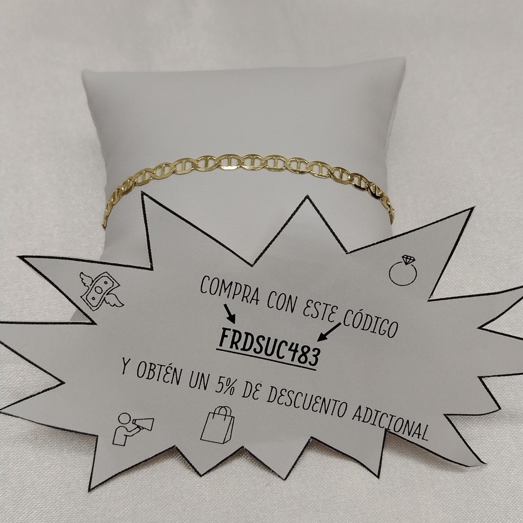 PULSERAS TEJIDO MARINERA ORO 14K 18 CM 2.9 GR (NUEVO)