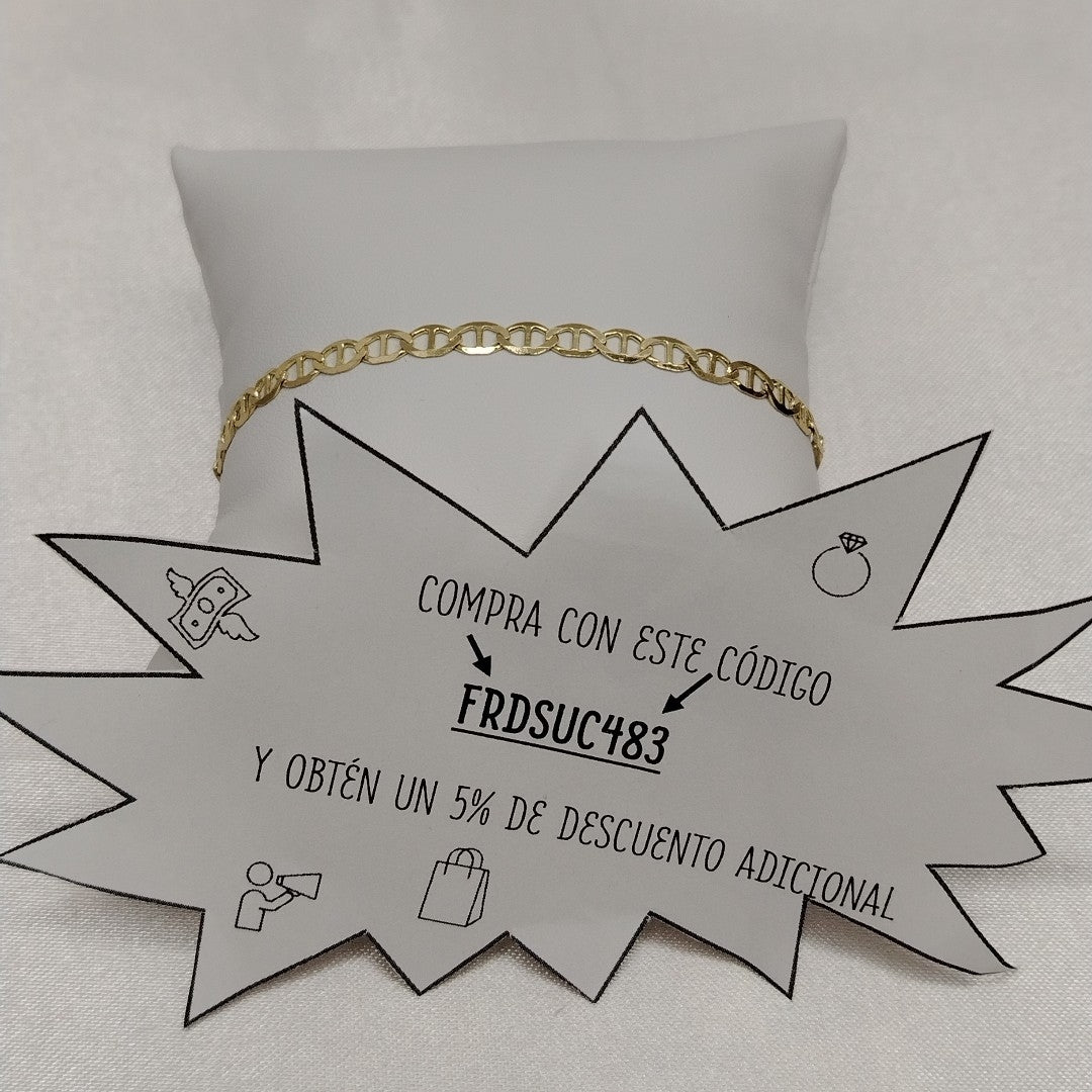 PULSERAS TEJIDO MARINERA ORO 14K 18 CM 2.9 GR (NUEVO)