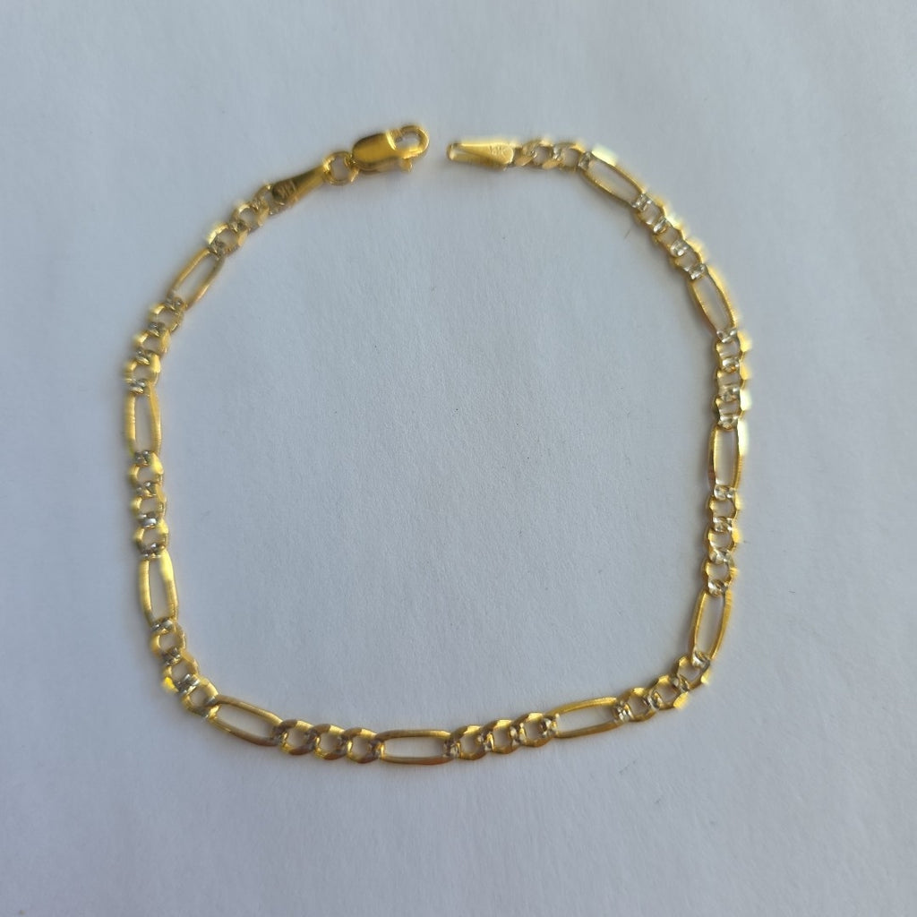PULSERAS 3X1 DIAMANTADA ORO 14K 18 CM 3 GR (NUEVO)