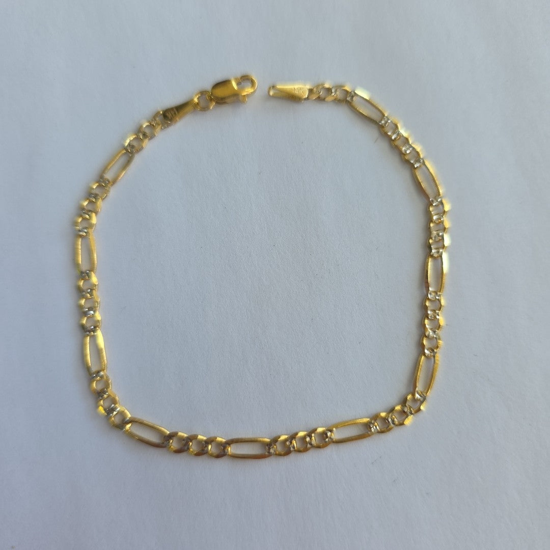 PULSERAS 3X1 DIAMANTADA ORO 14K 18 CM 3 GR (NUEVO)