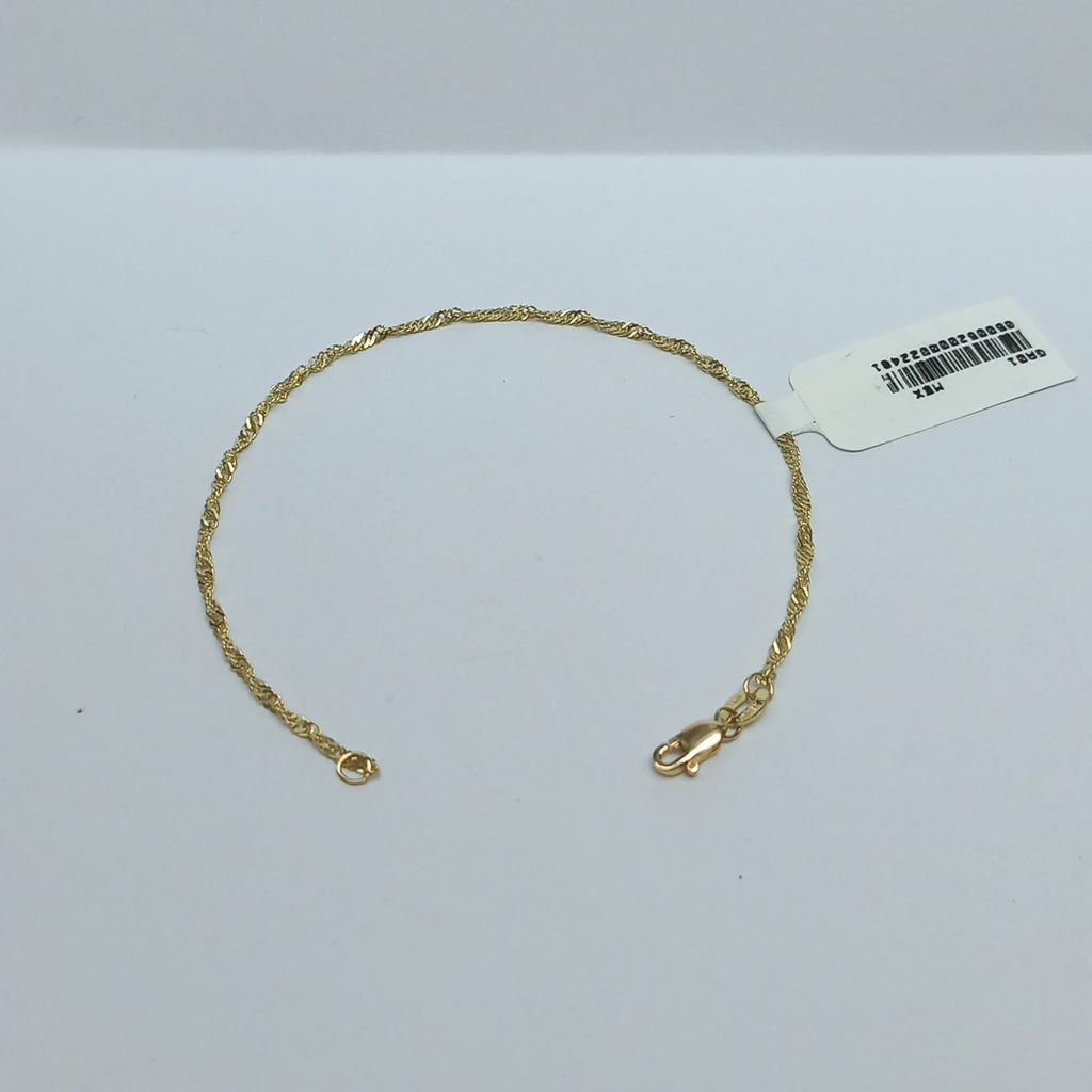 PULSERAS TEJIDO MEDIO TZL ORO 14K 18 CM 1.3 GR (NUEVO)
