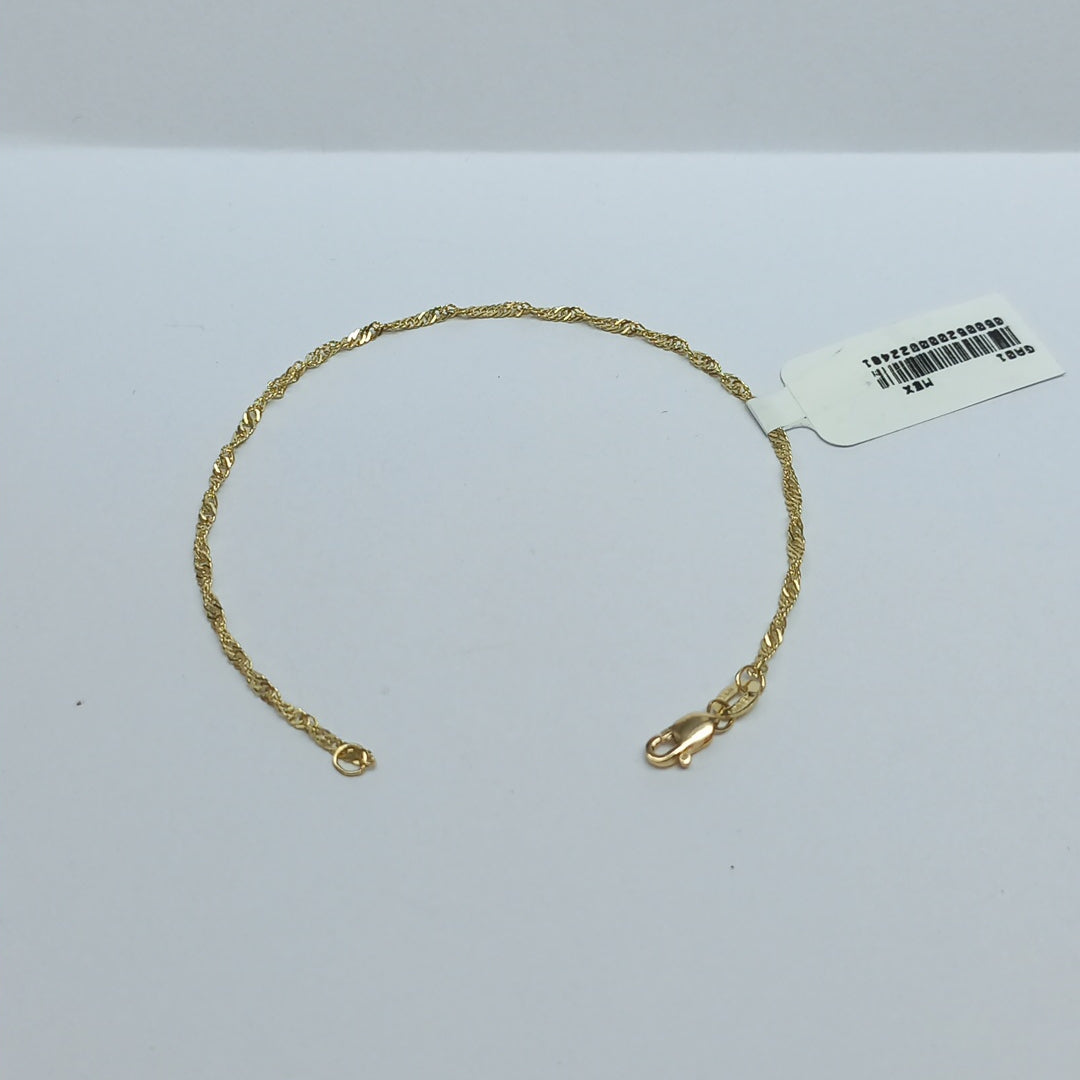 PULSERAS TEJIDO MEDIO TZL ORO 14K 18 CM 1.3 GR (NUEVO)