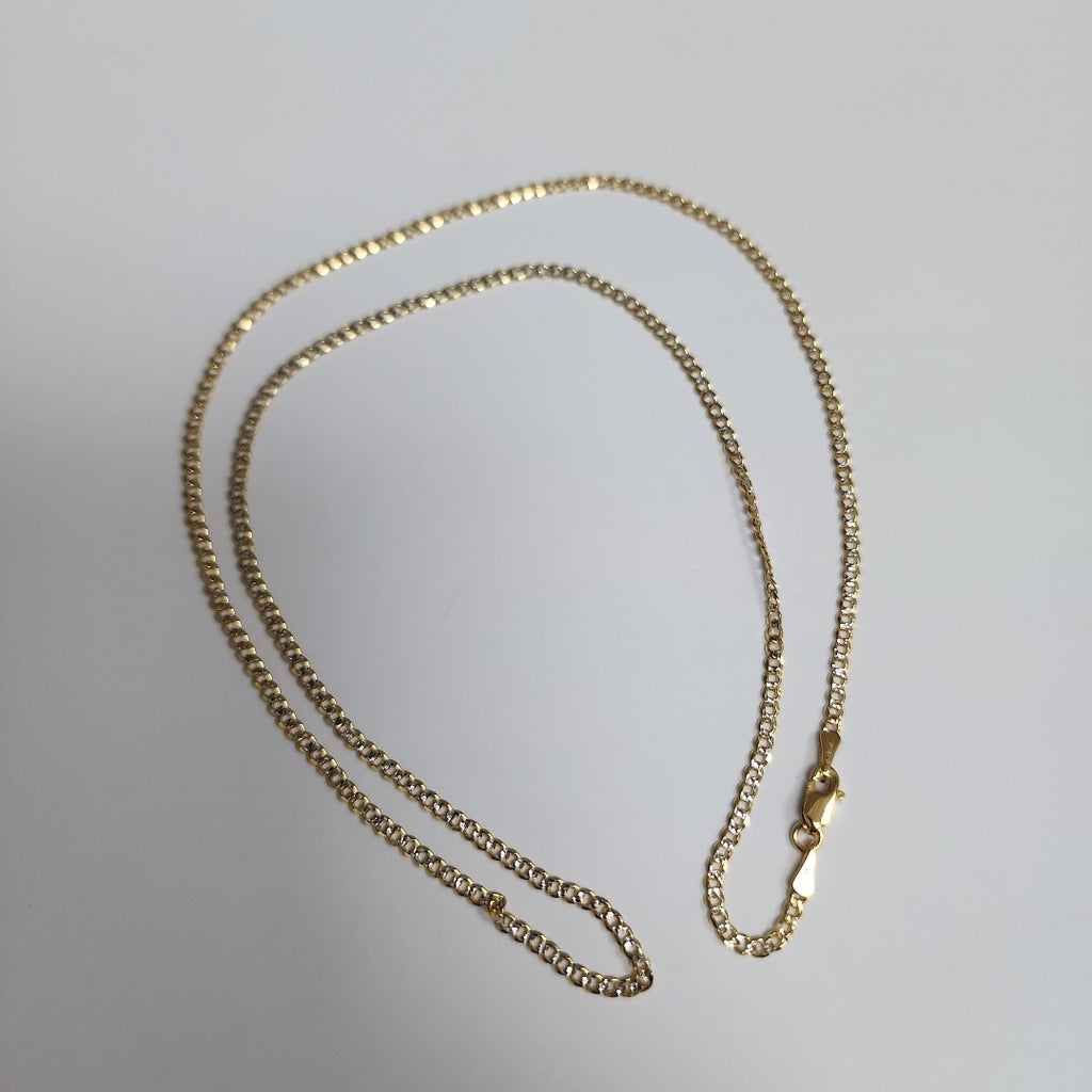 CADENAS BARBADA DIAMANTADA ORO 14K 55 CM 5.8 GR (NUEVO)