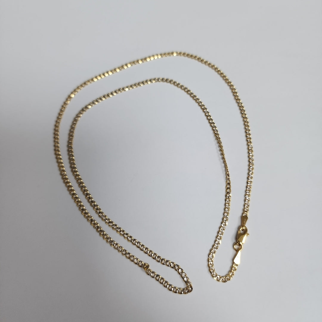 CADENAS BARBADA DIAMANTADA ORO 14K 55 CM 5.8 GR (NUEVO)
