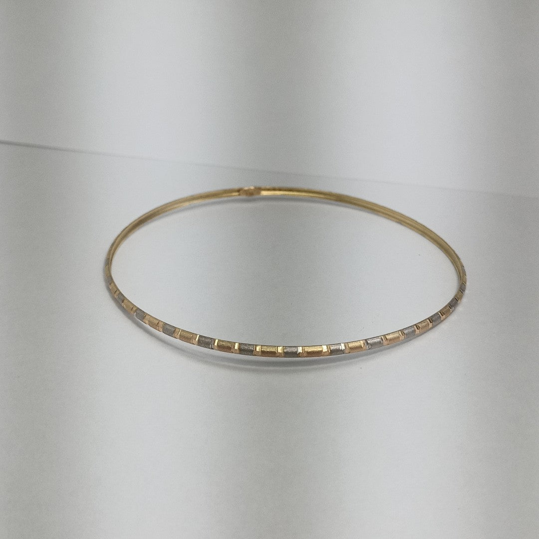 PULSERA RIGIDA ORO COMBINADO 14 K 2,40 GRMS (SEMINUEVO)
