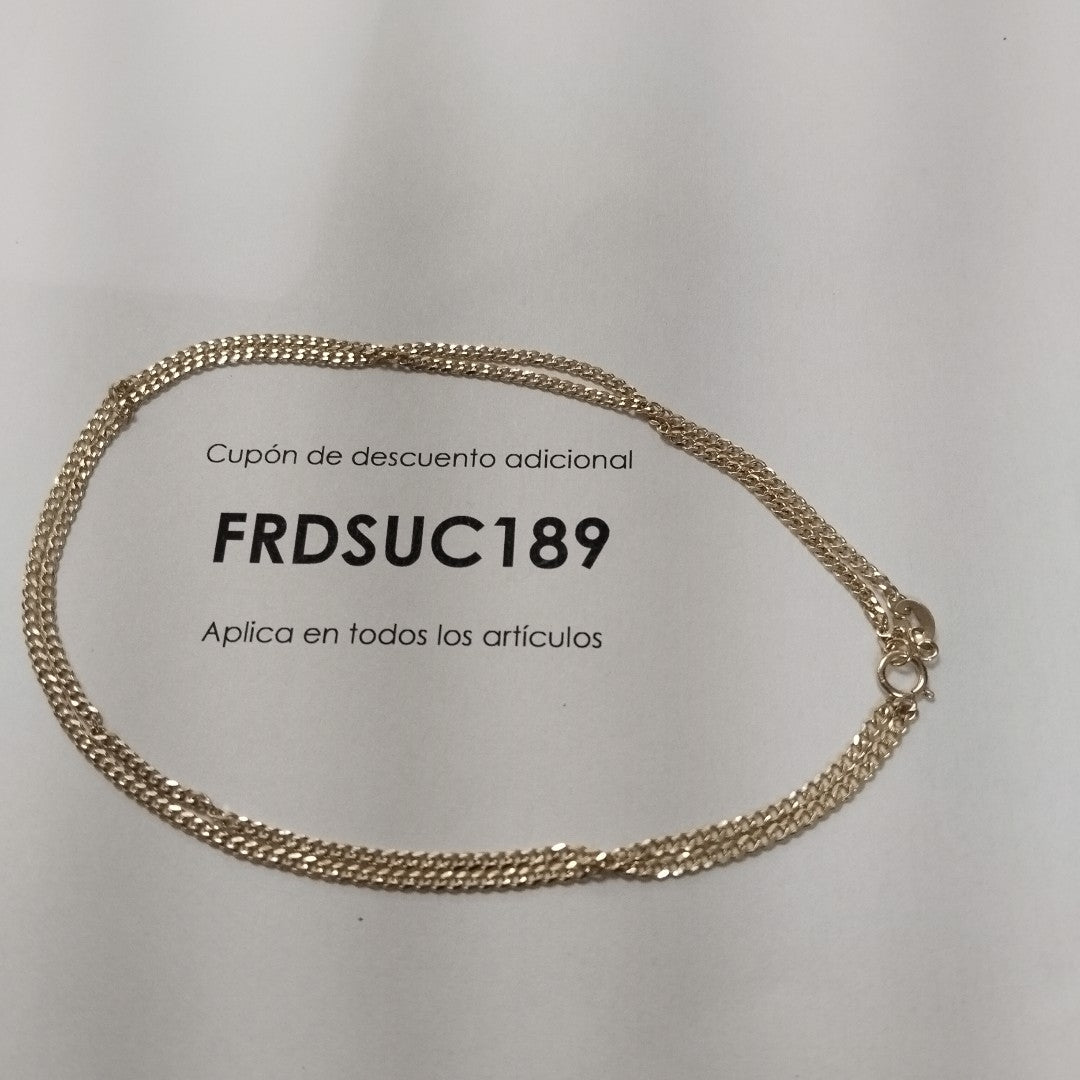 CADENAS TEJIDO BARBADA ORO 10K 55 CM 3.9 GR (NUEVO)
