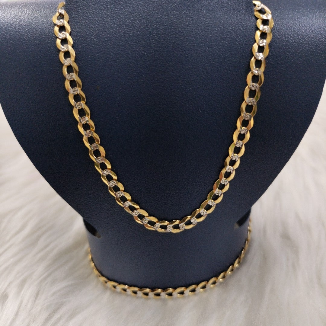 CADENAS BARBADA DIAMANTADA ORO 14K 60 CM 9.4 GR (NUEVO)