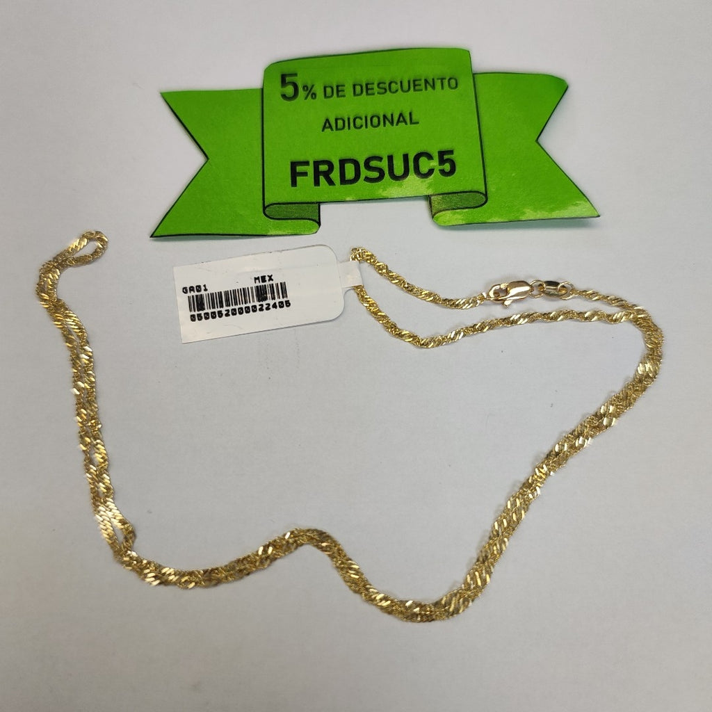 CADENAS TEJIDO MEDIO TZL ORO 14K 55 CM 3.1 GR (NUEVO)