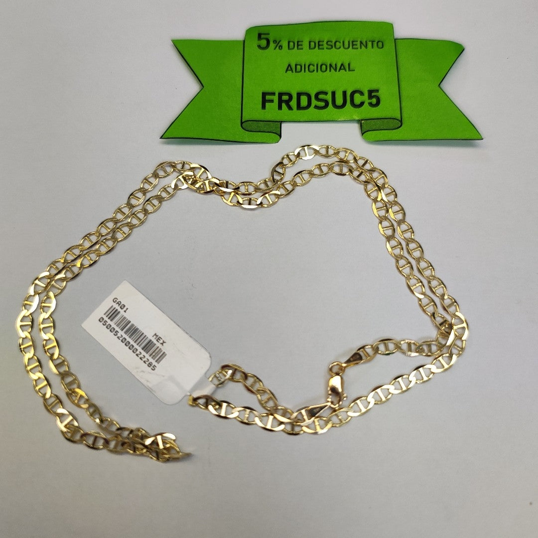 CADENAS TEJIDO MARINERA ORO 14K 60 CM 8.6 GR (NUEVO)