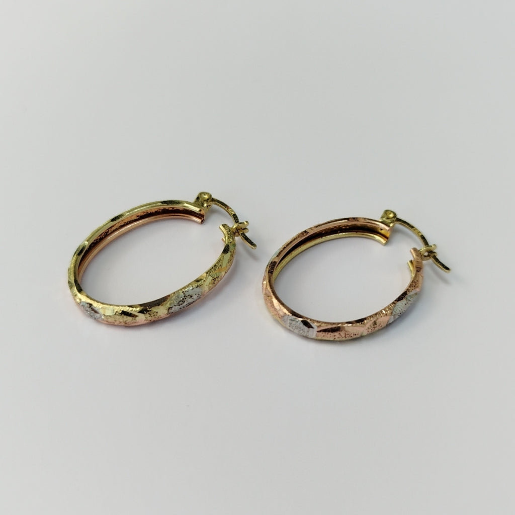 ARRACADAS PAR ORO, RODIADO 14 K 2.4 GRMS (SEMINUEVO)
