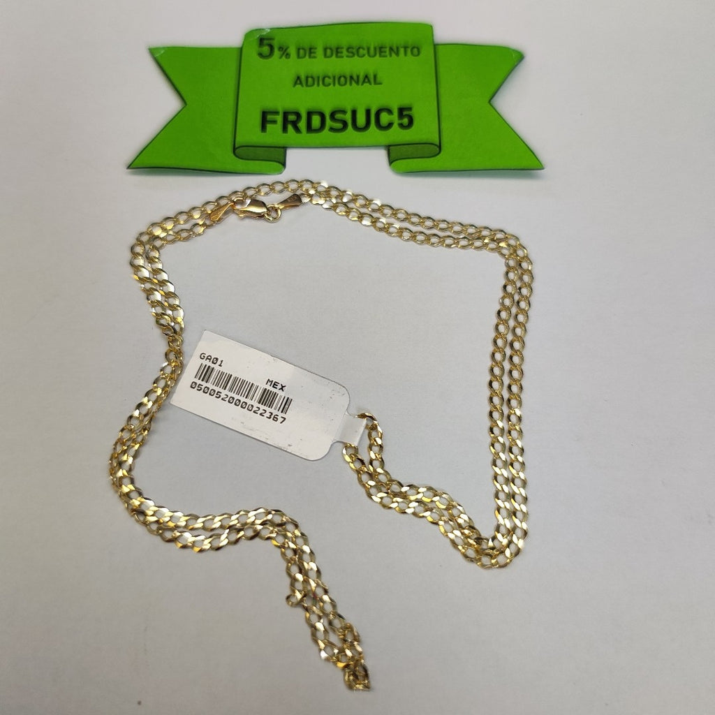 CADENAS TEJIDO BARBADA ORO 14K 60 CM 5.4 GR (NUEVO)