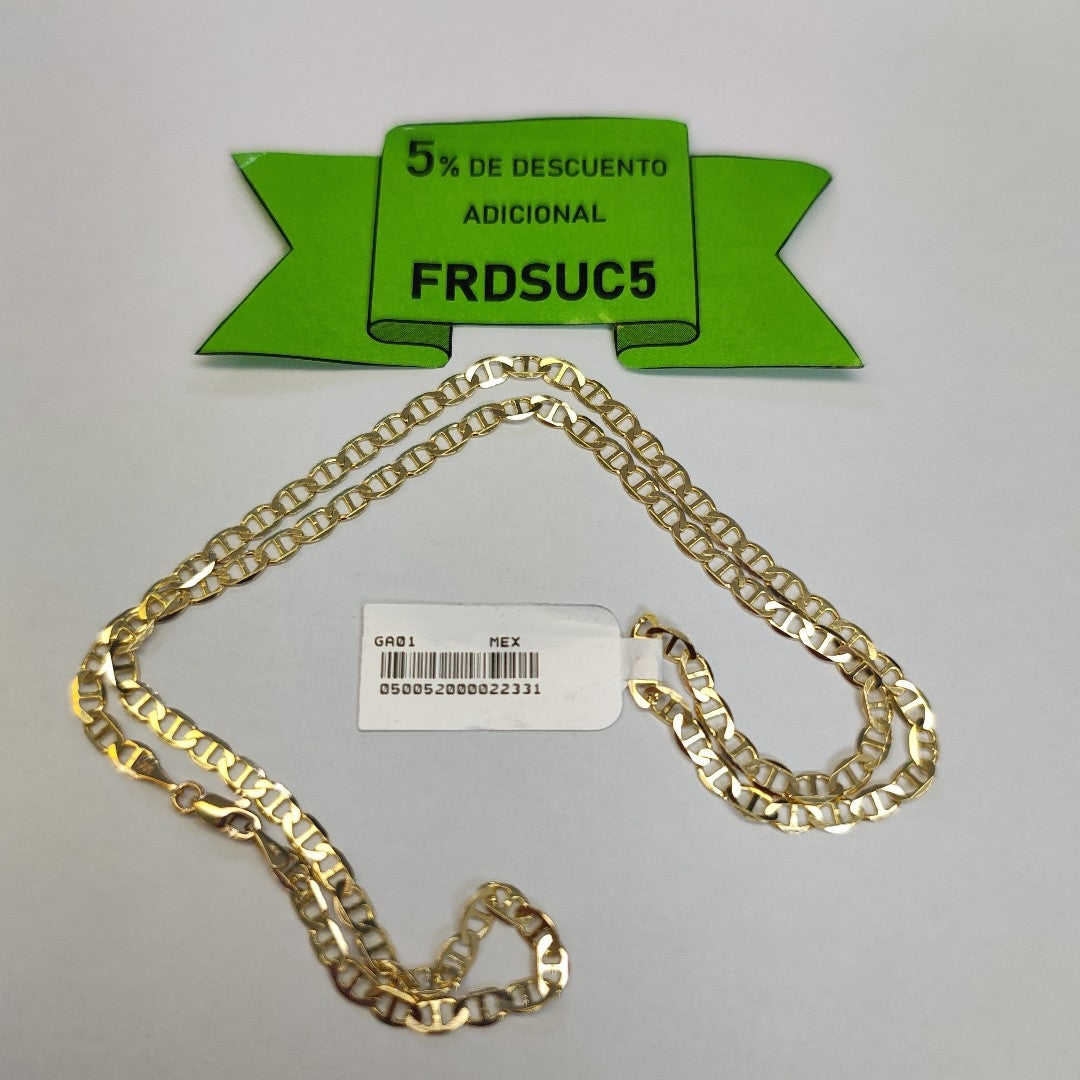 CADENAS TEJIDO MARINERA ORO 14K 50 CM 7.6 GR (NUEVO)