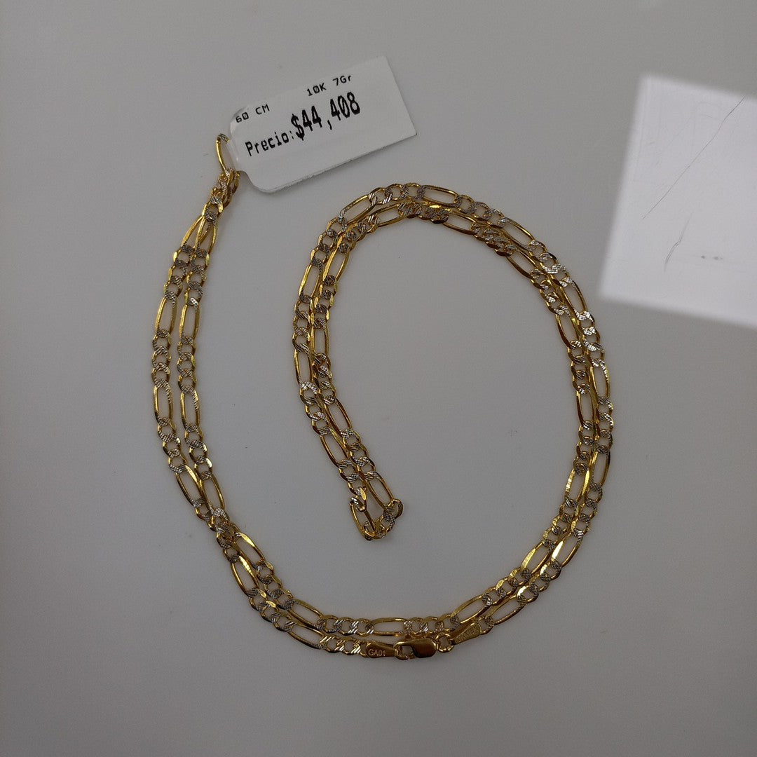 CADENAS TEJIDO 3X1 DIAMANTADO ORO 10K 60 CM 7 GR (NUEVO)